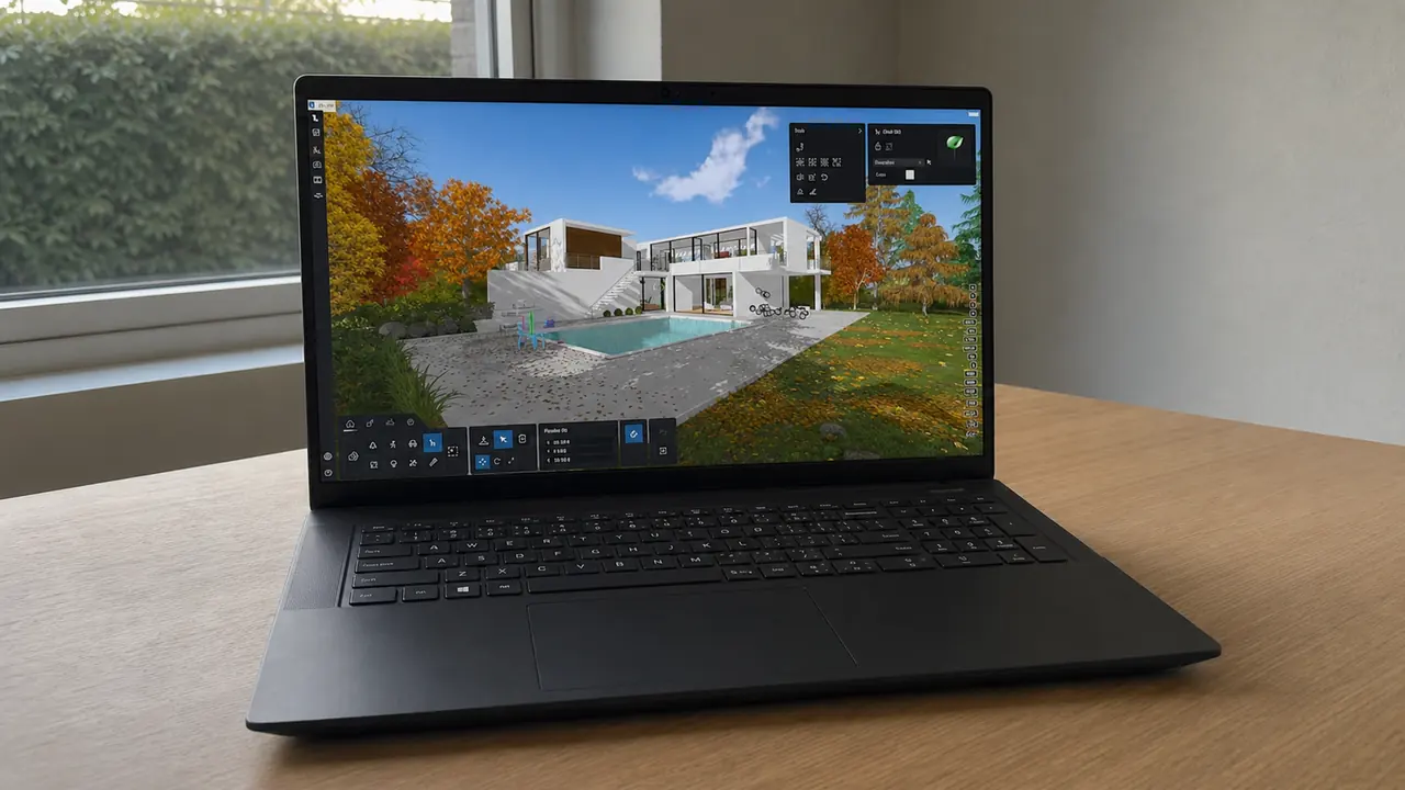 Lumion auf einem Architektur-Laptop