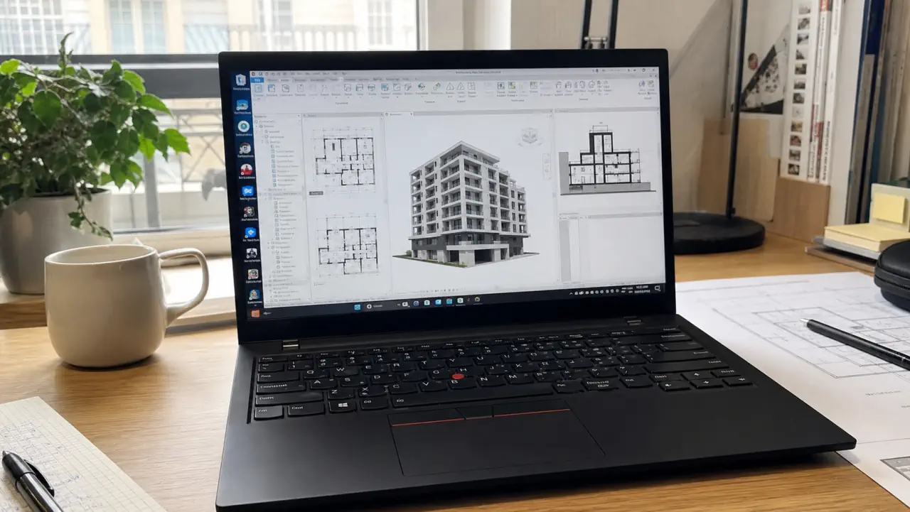 Revit auf einem Architektur-Laptop