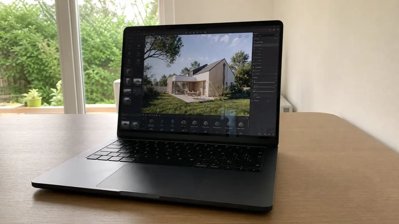 Twinmotion auf einem Architektur-Laptop